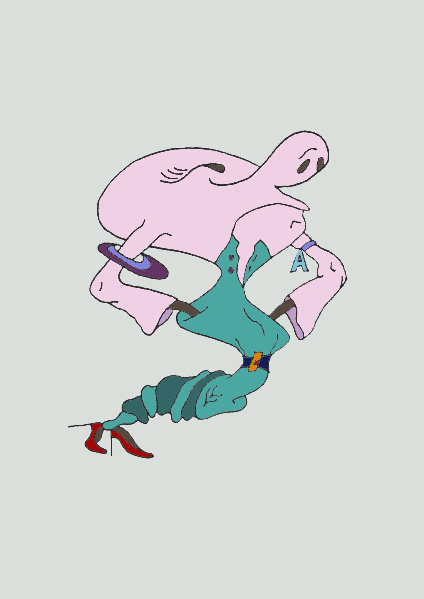 ALIEN-MÄDCHEN. Drucken. Offene Ausgabe. Illustration. (Ref.Og. SOR003V01. Erste Zeichnungen. Stift auf Papier)