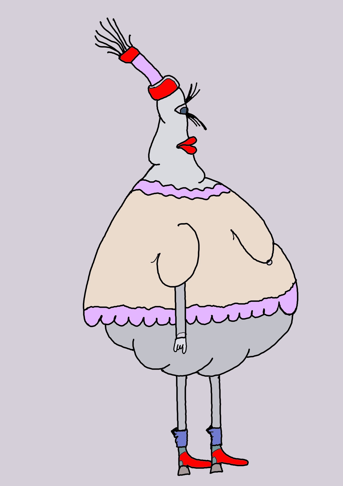 DAME DE POULET. Imprimer. Édition ouverte. Illustration. (Réf.Og. SOR010V01. Premiers dessins. Stylo sur papier)