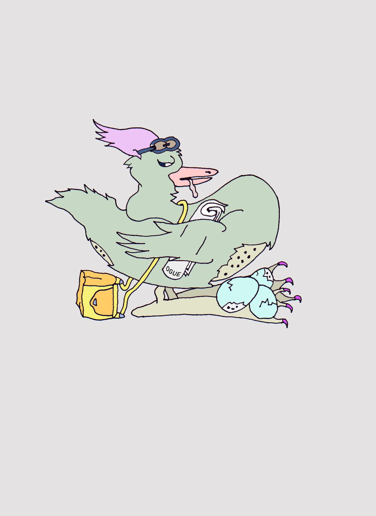 OIE SILLY. Édition ouverte. Illustration. (Réf.Og. SOR124V01. Premiers dessins. Stylo sur papier)