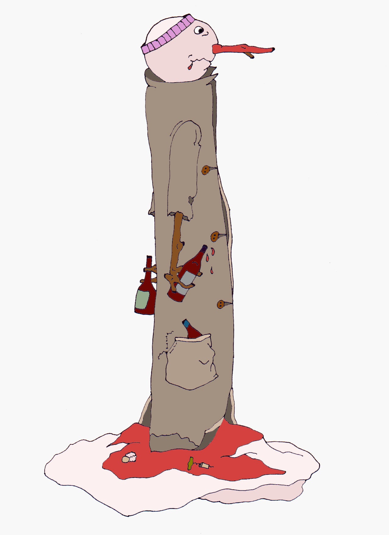 FONTE DE NEIGE. Édition ouverte. Illustration. (Réf.Og. SOR128V01. Premiers dessins. Stylo sur papier)