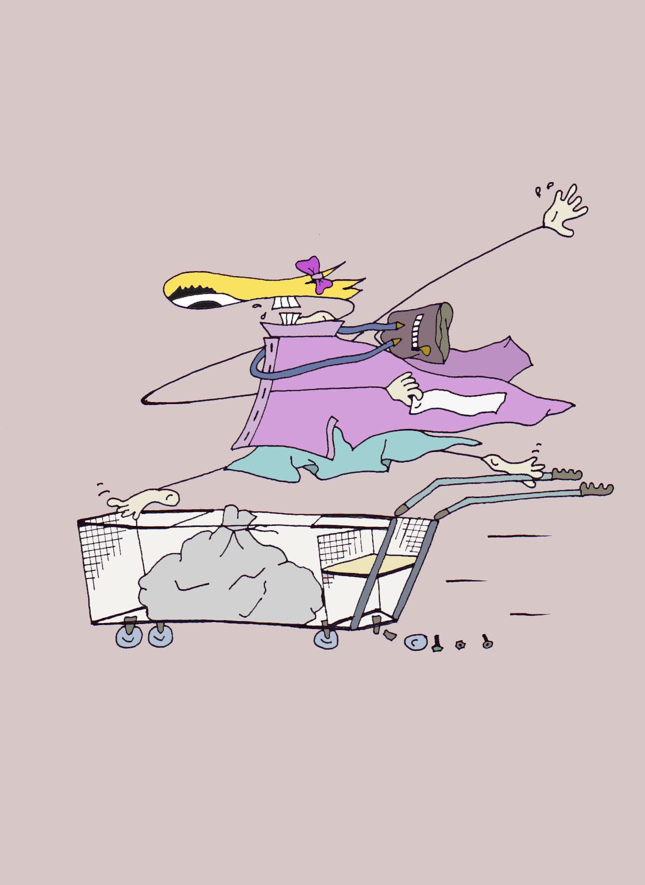 RABAIS SUPERMARCHÉ. Édition ouverte. Illustration. (Réf.Og. SOR134V01. Premiers dessins. Stylo sur papier)