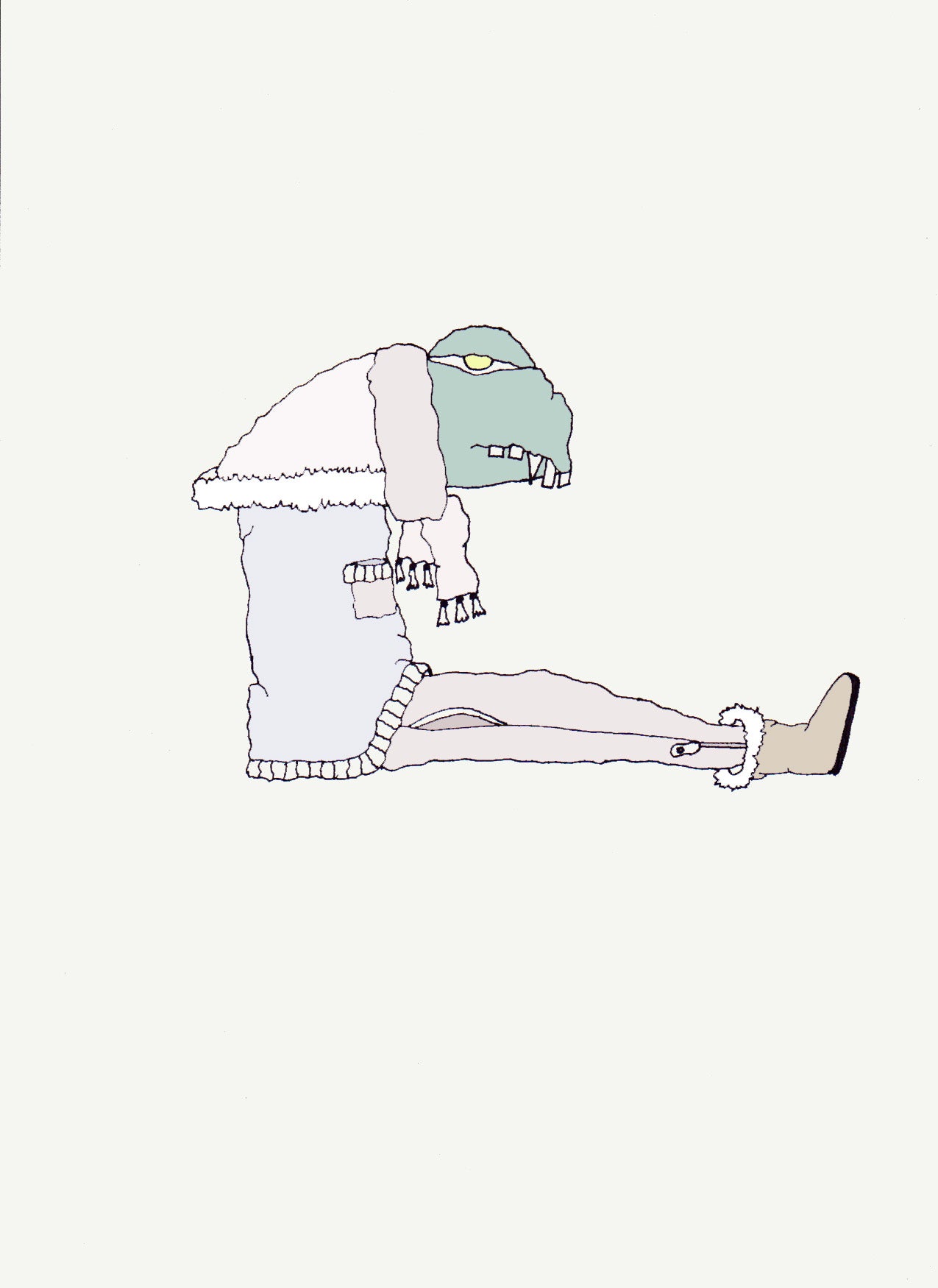 WINTERSAURE. Édition ouverte. Illustration. (Réf.Og. SOR143V01. Premiers dessins. Stylo sur papier)