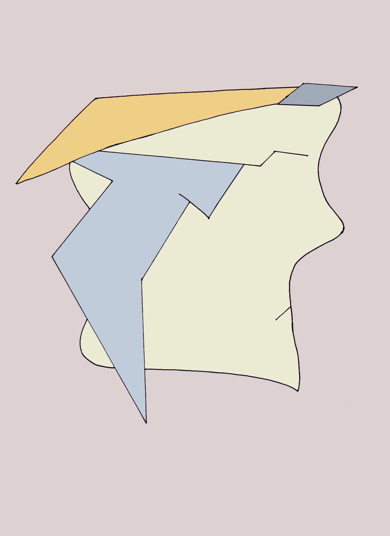 HOMME CHINOIS. Édition ouverte. Illustration. (Réf.Og. SOR151V01. Premiers dessins. Stylo sur papier)