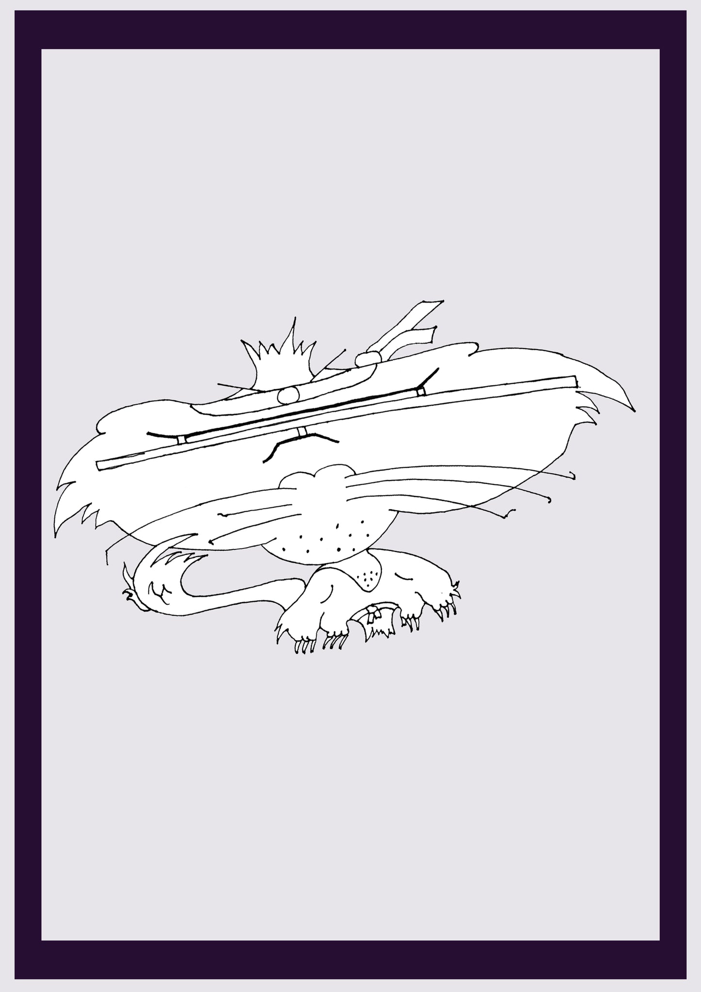 CHAT DE KARATÉ. Imprimer. Édition ouverte. Premiers dessins de l'artiste. Redimensionné numériquement. (Réf.Og. SOR152V01. Premiers dessins. Stylo sur papier)