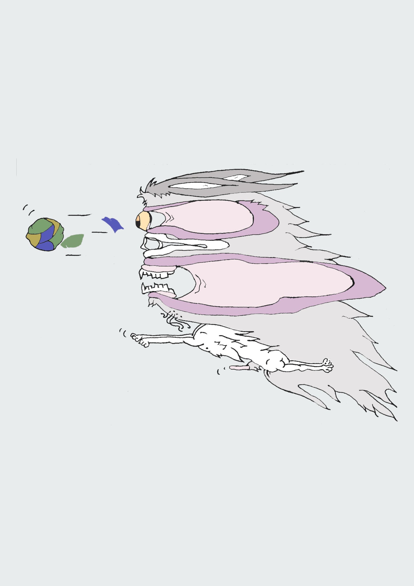 CHIEN DE BALLE. Imprimer. Édition ouverte. Illustration. (Réf.Og. SOR058V01. Premiers dessins. Stylo sur papier)