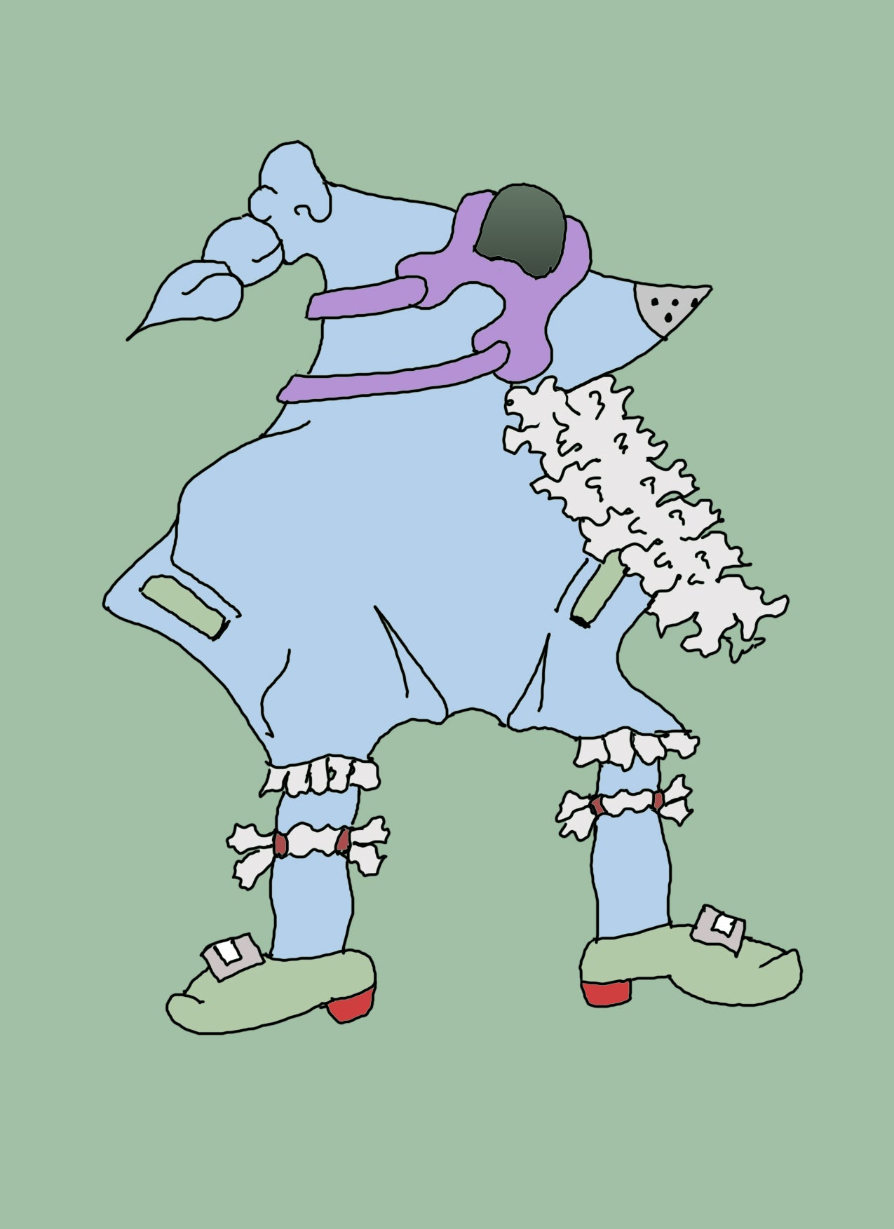 CAVALÉRIEN. Imprimer. Édition ouverte. Illustration. (Réf.Og. SOR067V01. Premiers dessins. Stylo sur papier)