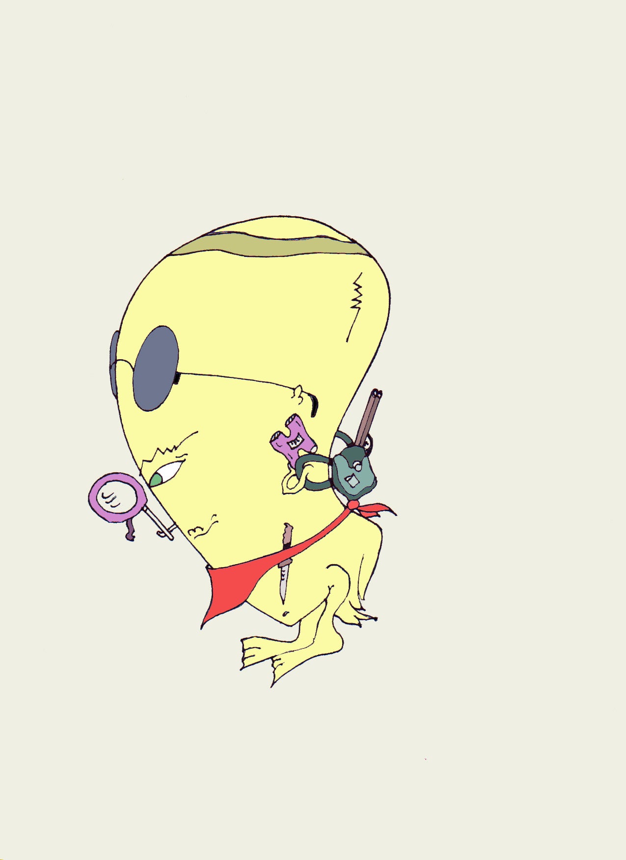 CHICKENPLORER. Imprimer. Édition ouverte. Illustration. (Réf.Og. SOR071V01. Premiers dessins. Stylo sur papier)