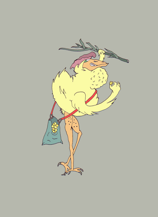 POULET DE MAÏS. Imprimer. Édition ouverte. Illustration. (Réf.Og. SOR073V01. Premiers dessins. Stylo sur papier)