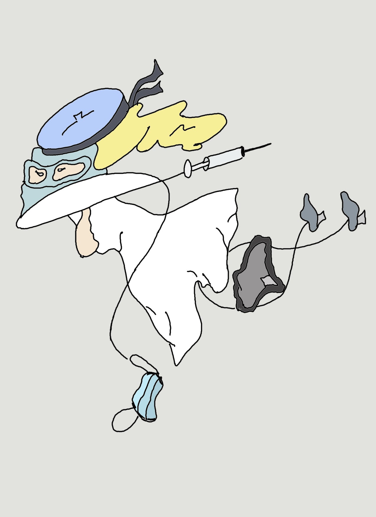 FRANZÖSISCHE KRANKENSCHWESTER. Drucken. Offene Ausgabe. Illustration. (Ref.Og. SOR085V01. Erste Zeichnungen. Stift auf Papier)