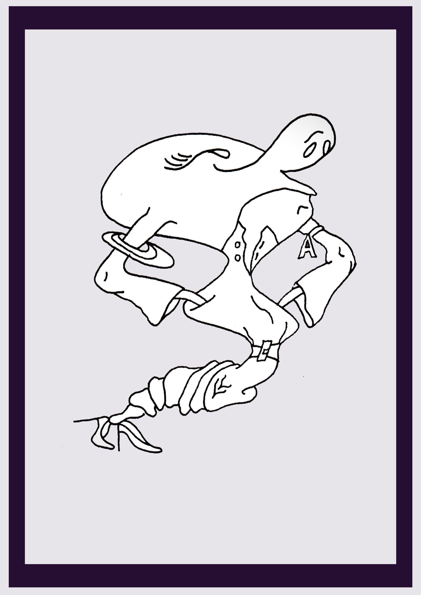 ALIEN-MÄDCHEN. Drucken. Offene Ausgabe. Erste Zeichnungen des Künstlers. Digital verkleinert. (Ref.Og. SOR003V01. Erste Zeichnungen. Feder auf Papier)