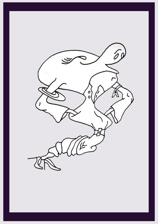 ALIEN-MÄDCHEN. Drucken. Offene Ausgabe. Erste Zeichnungen des Künstlers. Digital verkleinert. (Ref.Og. SOR003V01. Erste Zeichnungen. Feder auf Papier)