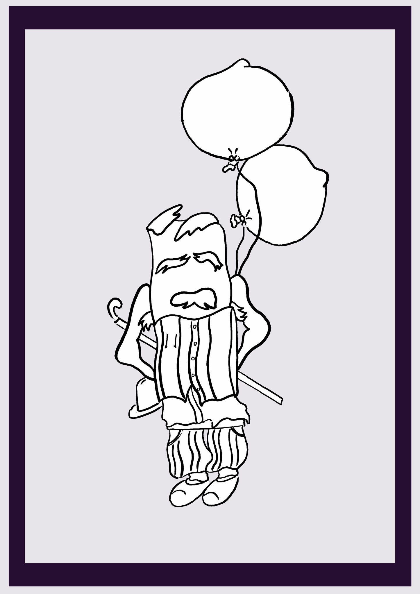 BALLONMANN. Drucken. Offene Ausgabe. Erste Zeichnungen des Künstlers. Digital verkleinert. (Ref.Og. SOR051V01. Erste Zeichnungen. Stift auf Papier)