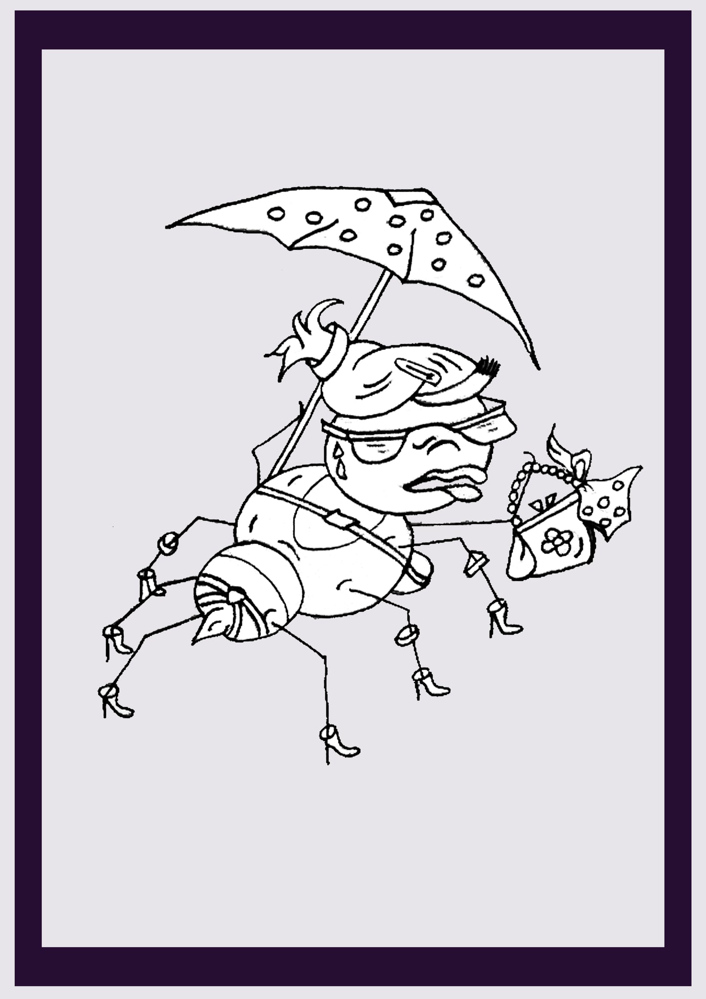 ARAIGNÉE DE PLAGE. Imprimer. Édition ouverte. Premiers dessins de l'artiste. Redimensionné numériquement. (Réf.Og. SOR004V01. Premiers dessins. Stylo sur papier)