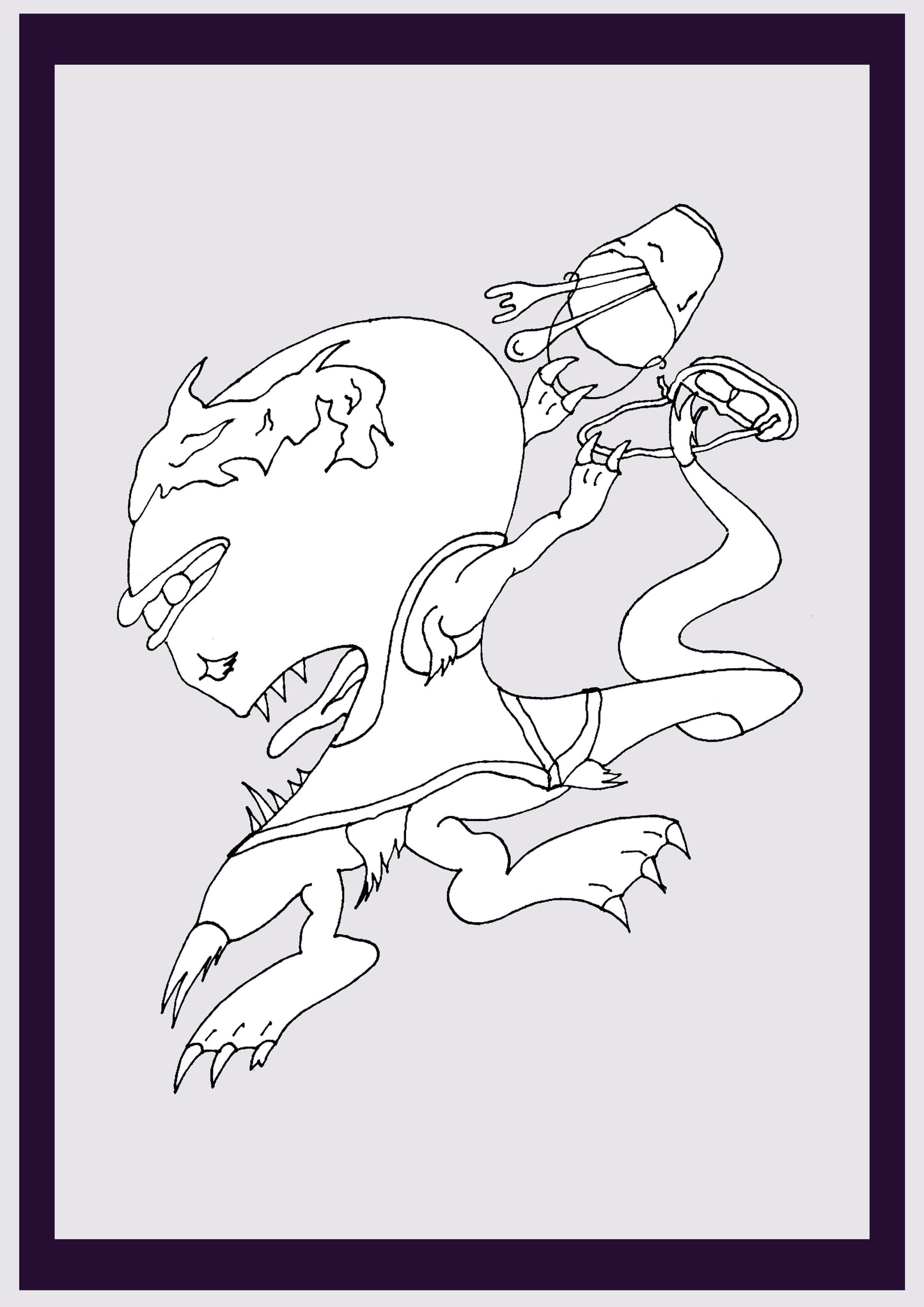 BEACHOSAURUS. Drucken. Offene Ausgabe. Erste Zeichnungen des Künstlers. Digital verkleinert. (Ref.Og. SOR060V01. Erste Zeichnungen. Stift auf Papier)