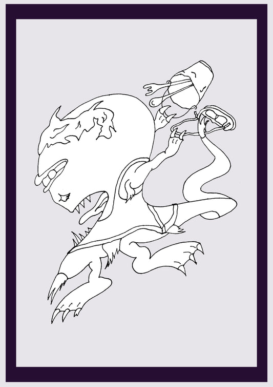 BEACHOSAURUS. Drucken. Offene Ausgabe. Erste Zeichnungen des Künstlers. Digital verkleinert. (Ref.Og. SOR060V01. Erste Zeichnungen. Stift auf Papier)
