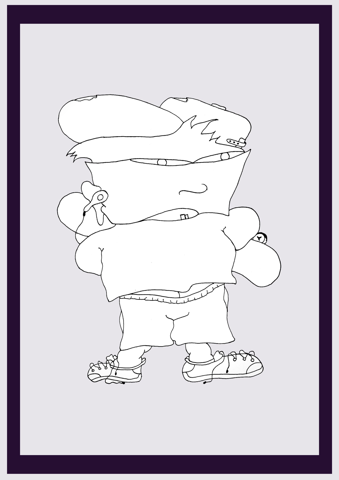 UNTERER JUNGE. Drucken. Offene Ausgabe. Erste Zeichnungen des Künstlers. Digital verkleinert. (Ref.Og. SOR064V01. Erste Zeichnungen. Stift auf Papier)