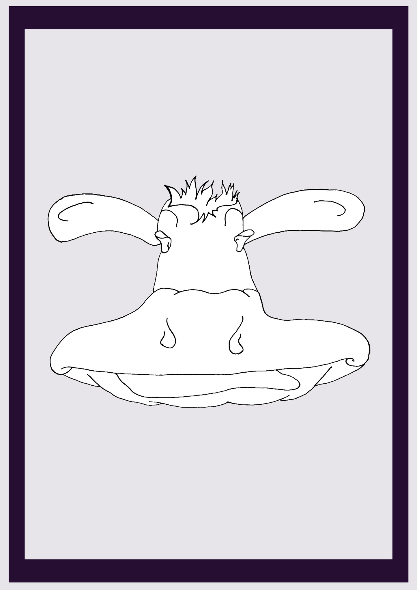 CAW-GESICHT. Drucken. Offene Ausgabe. Erste Zeichnungen des Künstlers. Digital verkleinert. (Ref.Og. SOR068V01. Erste Zeichnungen. Stift auf Papier)