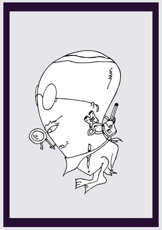 CHICKPLORRER. Imprimer. Édition ouverte. Premiers dessins de l'artiste. Redimensionné numériquement. (Réf.Og. SOR071V01. Premiers dessins. Stylo sur papier)