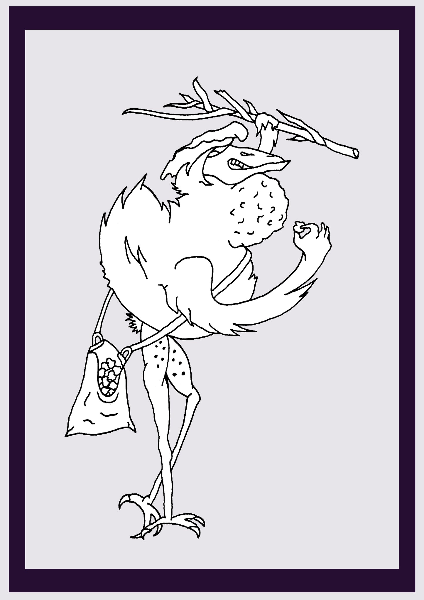 CORN CHICKEN. Print. Open edition. Artist's first drawings. Digitally resized. (Ref.Og. SOR073V01. First Drawings. Pen-on-paper)