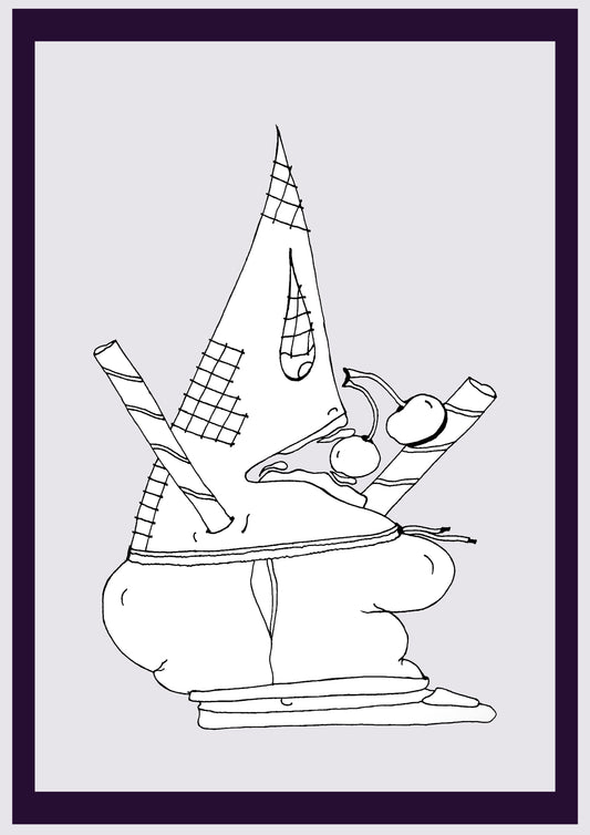 CRÈME GLACÉE. Imprimer. Édition ouverte. Premiers dessins de l'artiste. Redimensionné numériquement. (Réf.Og. SOR074V01. Premiers dessins. Stylo sur papier)