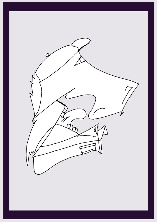 DOGI. Imprimer. Édition ouverte. Premiers dessins de l'artiste. Redimensionné numériquement. (Réf.Og. SOR077V01. Premiers dessins. Stylo sur papier)