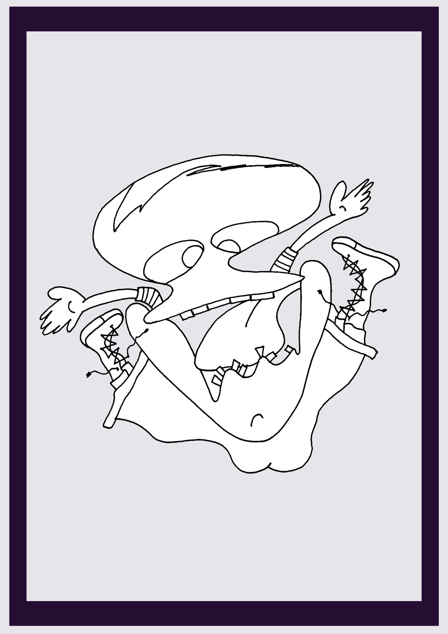 DONALD SAUT. Imprimer. Édition ouverte. Premiers dessins de l'artiste. Redimensionné numériquement. (Réf.Og. SOR078V01. Premiers dessins. Stylo sur papier)