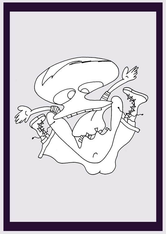 DONALD SAUT. Imprimer. Édition ouverte. Premiers dessins de l'artiste. Redimensionné numériquement. (Réf.Og. SOR078V01. Premiers dessins. Stylo sur papier)