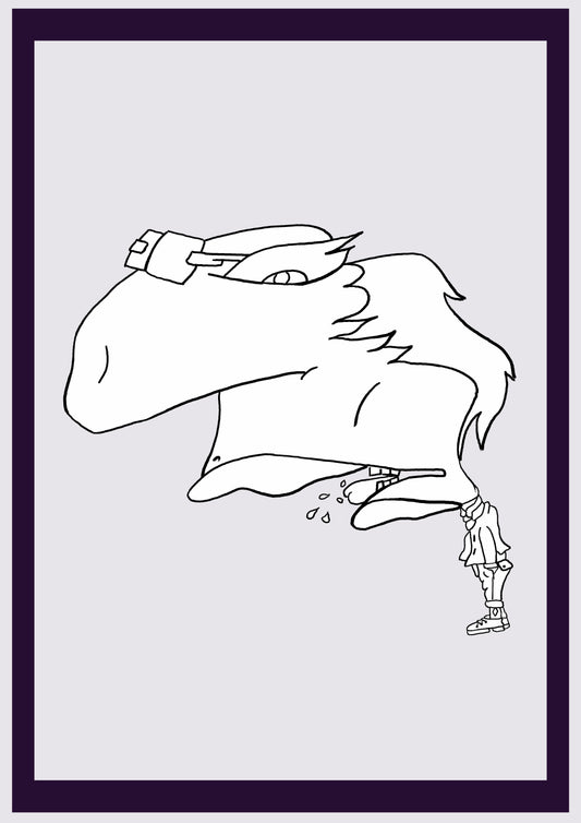 MEC PROFESSEUR. Imprimer. Édition ouverte. Premiers dessins de l'artiste. Redimensionné numériquement. (Réf.Og. SOR053V01. Premiers dessins. Stylo sur papier)