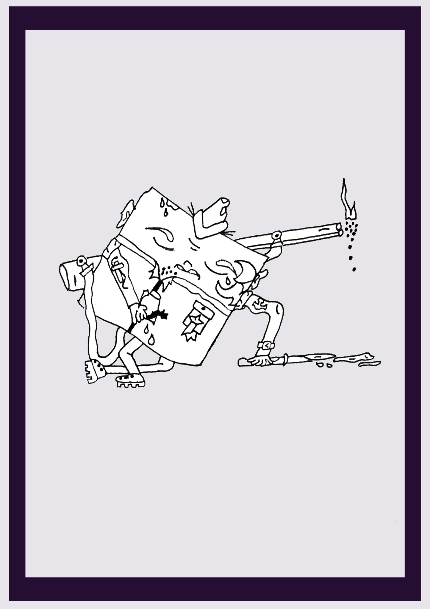 SOUDURE MOURANTE. Imprimer. Édition ouverte. Premiers dessins de l'artiste. Redimensionné numériquement. (Réf.Og. SOR017V01. Premiers dessins. Stylo sur papier)