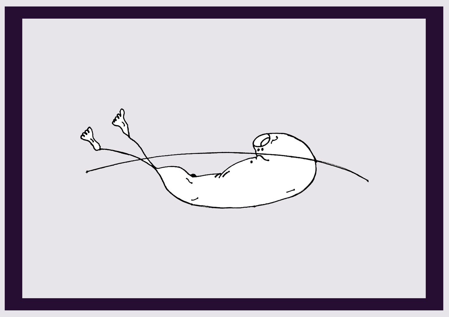 SCHWIMMENDER MANN. Drucken. Offene Ausgabe. Erste Zeichnungen des Künstlers. Digital verkleinert. (Ref.Og. SOR084V01. Erste Zeichnungen. Stift auf Papier)