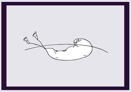 SCHWIMMENDER MANN. Drucken. Offene Ausgabe. Erste Zeichnungen des Künstlers. Digital verkleinert. (Ref.Og. SOR084V01. Erste Zeichnungen. Stift auf Papier)