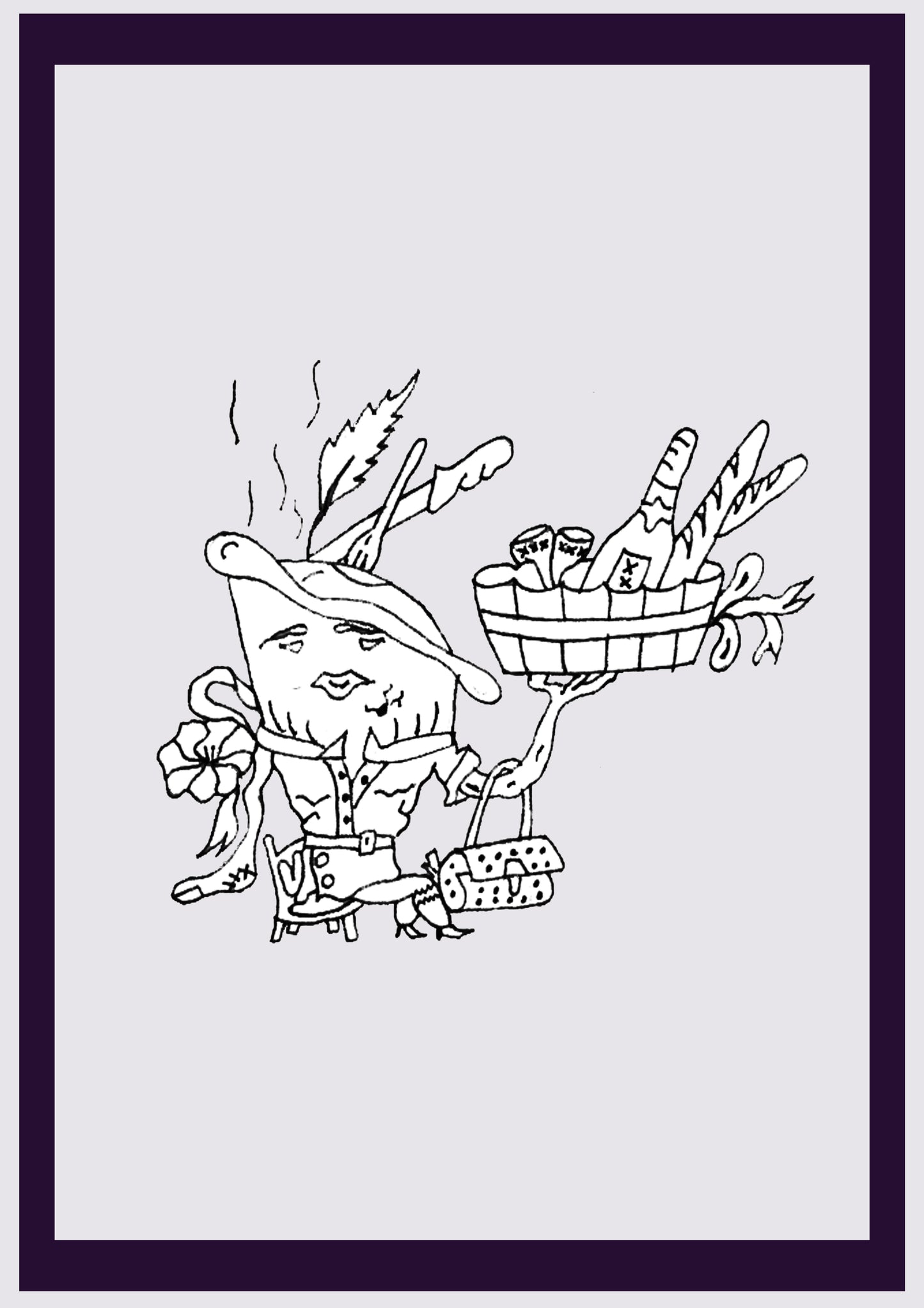 FRANZÖSISCHE TORTE. Drucken. Offene Ausgabe. Erste Zeichnungen des Künstlers. Digital verkleinert. (Ref.Og. SOR022V01. Erste Zeichnungen. Stift auf Papier)