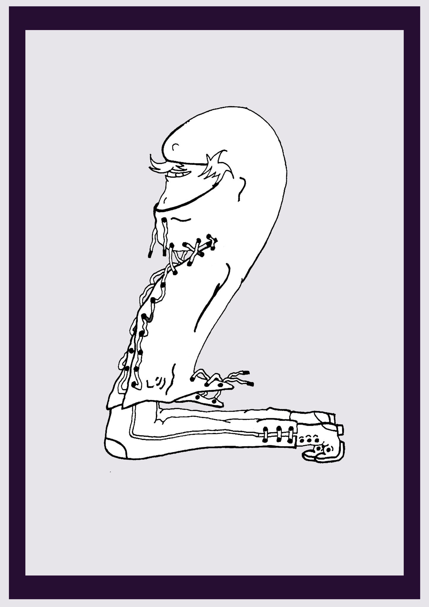 HOODI-MÄDCHEN. Drucken. Offene Ausgabe. Erste Zeichnungen des Künstlers. Digital verkleinert. (Ref.Og. SOR092V01. Erste Zeichnungen. Stift auf Papier)