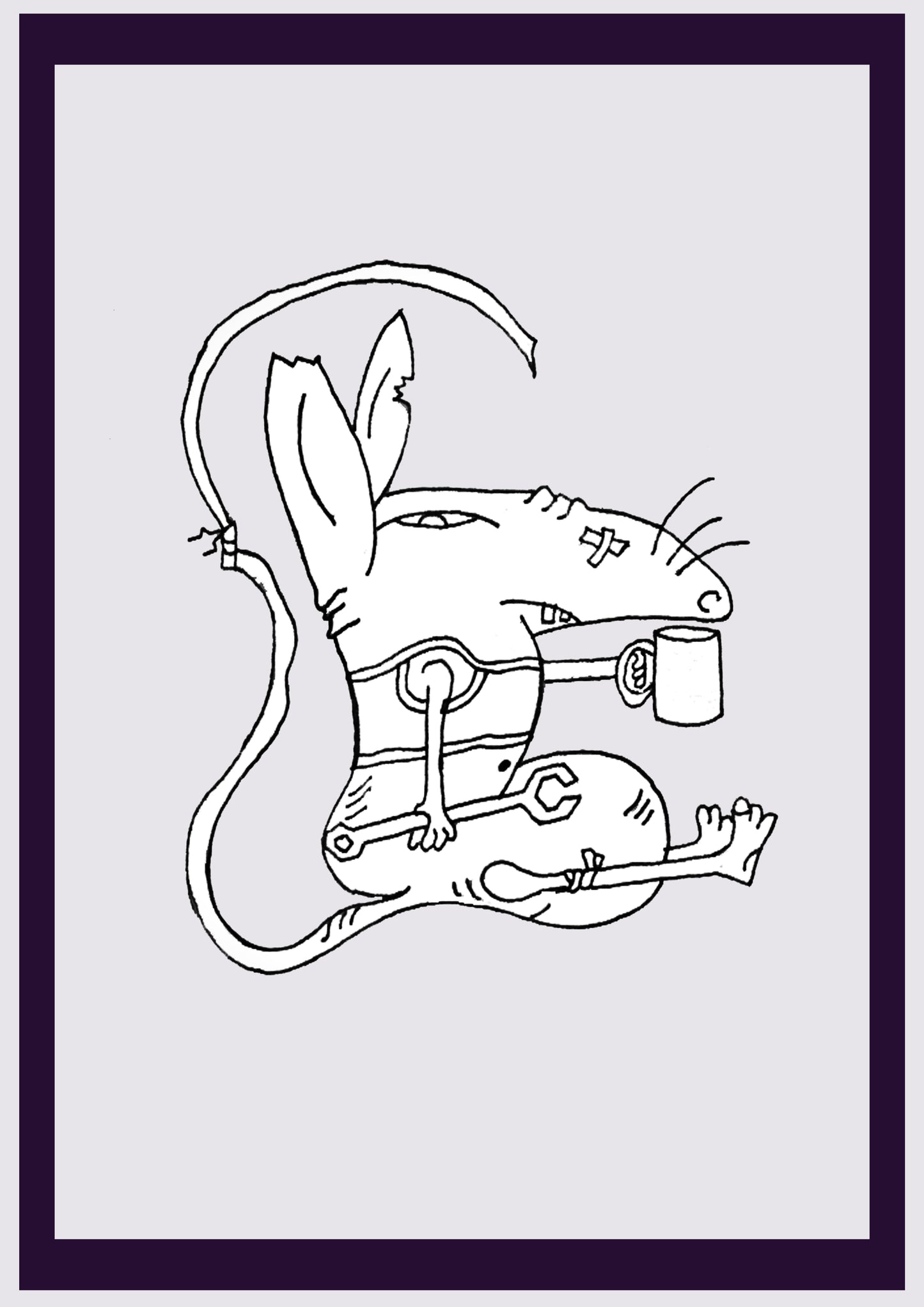 ICH HASSE KATZEN. Drucken. Offene Ausgabe. Erste Zeichnungen des Künstlers. Digital verkleinert. (Ref.Og. SOR027V01. Erste Zeichnungen. Stift auf Papier)