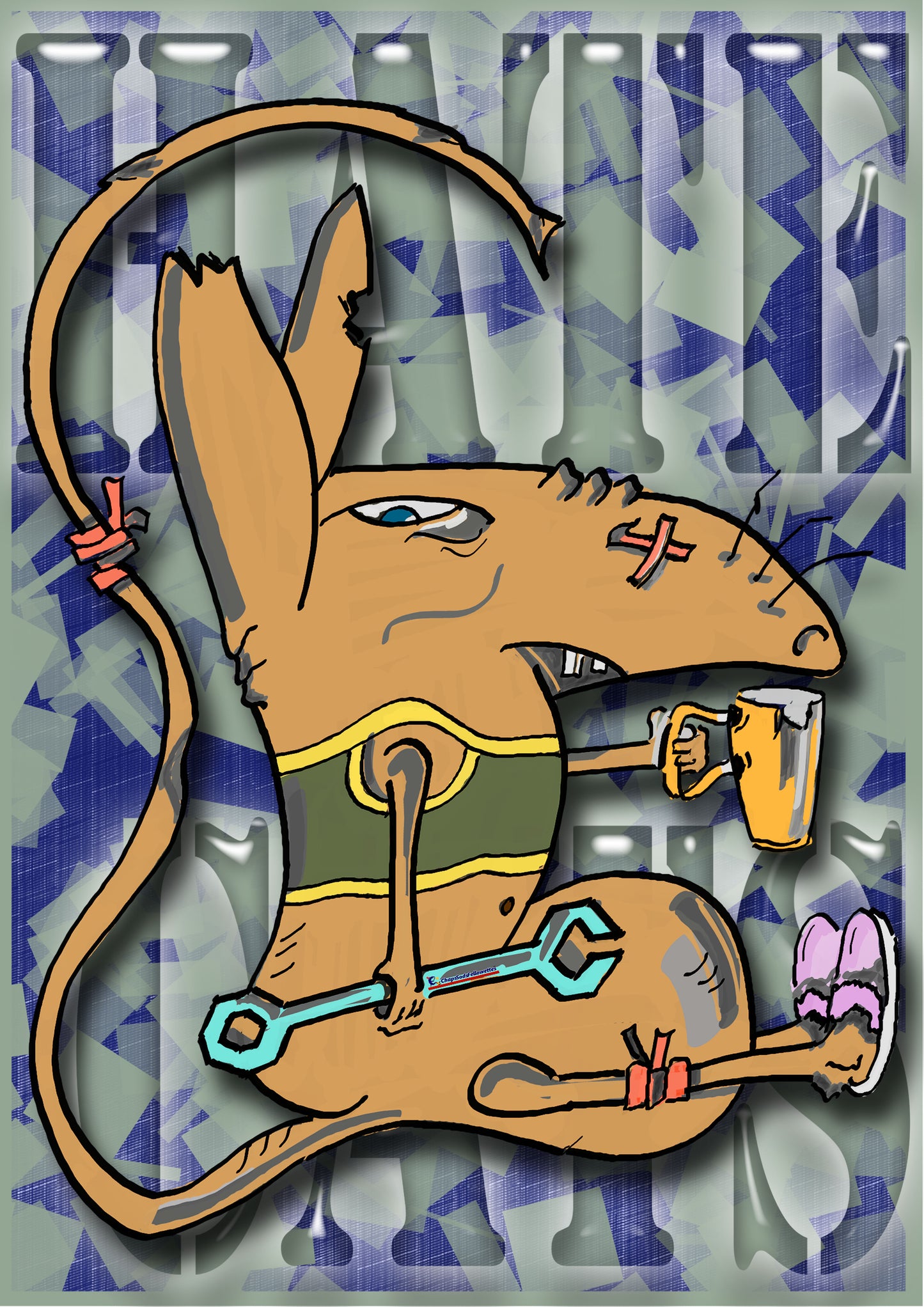 I HATE CATS. Print. Open edition. Digitally remastered. (Ref.Og. SOR027V01. First Drawings. Pen-on-paper)