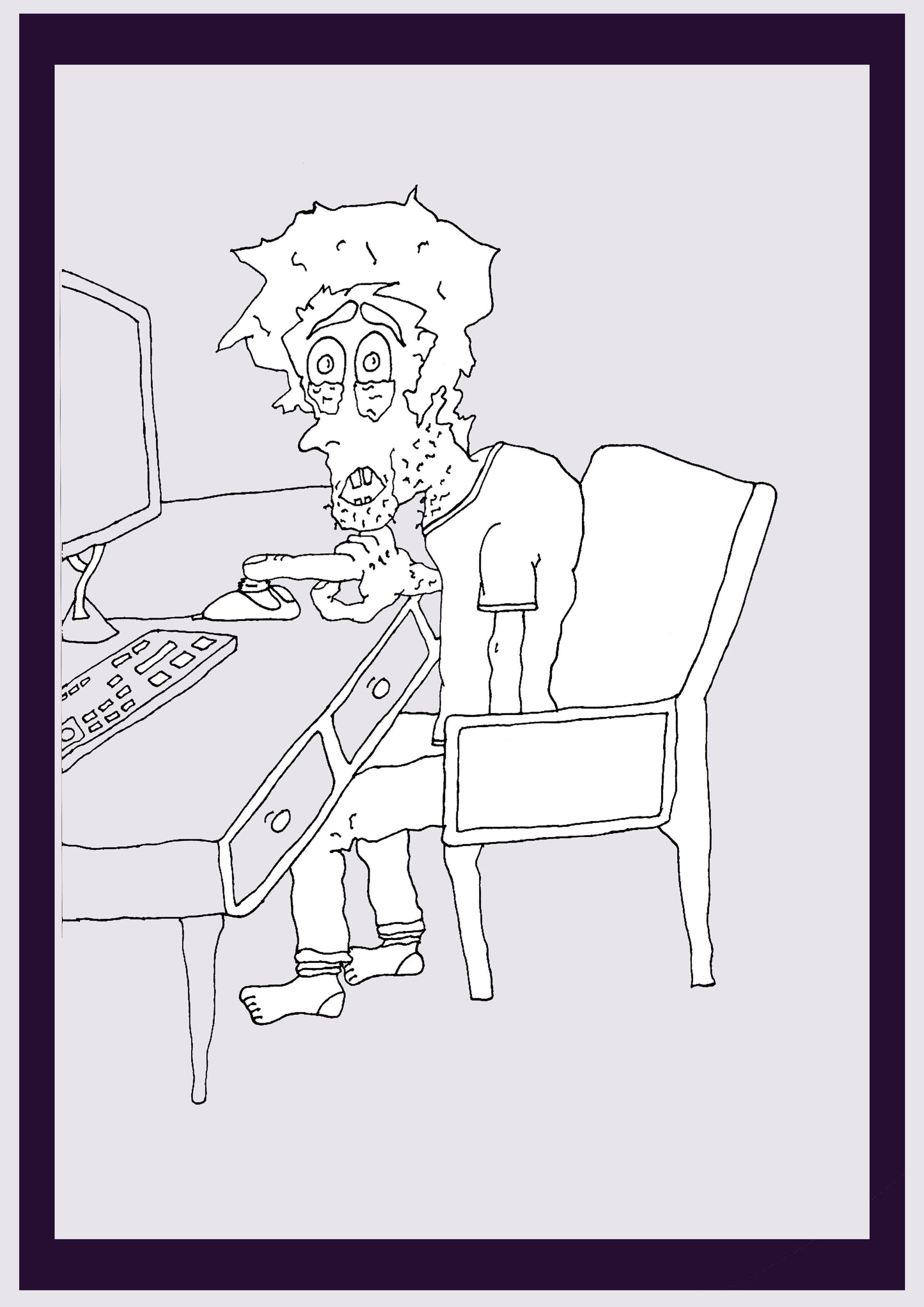 INTERNUTS. Drucken. Offene Ausgabe. Erste Zeichnungen des Künstlers. Digital verkleinert. (Ref.Og. SOR094V01. Erste Zeichnungen. Feder auf Papier)