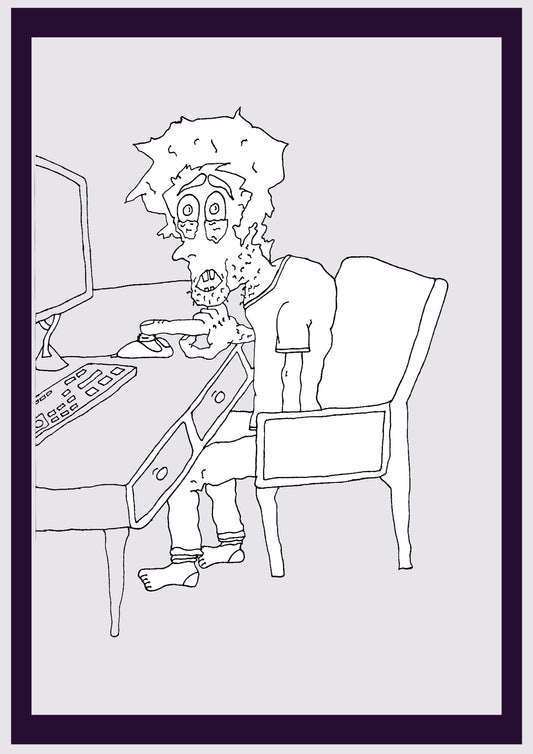 INTERNUTS. Drucken. Offene Ausgabe. Erste Zeichnungen des Künstlers. Digital verkleinert. (Ref.Og. SOR094V01. Erste Zeichnungen. Feder auf Papier)