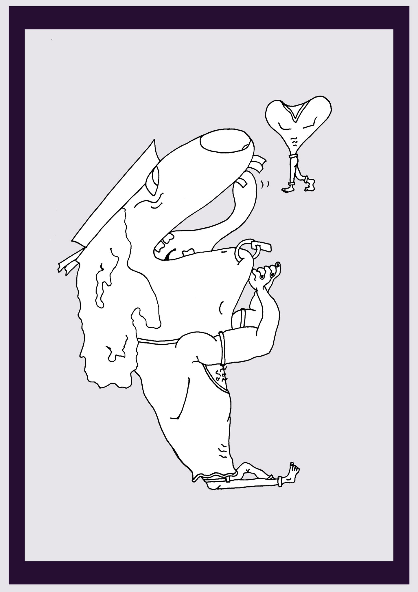 MARINER IN LOVE. Print. Open edition. Artist's first drawings. Digitally resized. (Ref.Og. SOR101V01. First Drawings. Pen-on-paper)