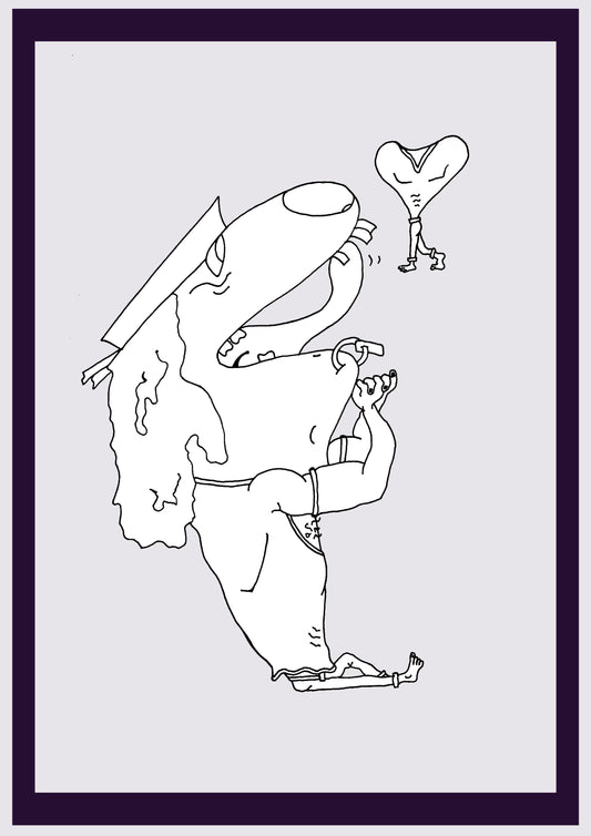 MARIN EN AMOUR. Imprimer. Édition ouverte. Premiers dessins de l'artiste. Redimensionné numériquement. (Réf.Og. SOR101V01. Premiers dessins. Stylo sur papier)