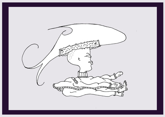 HOMME FONDANT. Imprimer. Édition ouverte. Premiers dessins de l'artiste. Redimensionné numériquement. (Réf.Og. SOR103V01. Premiers dessins. Stylo sur papier)