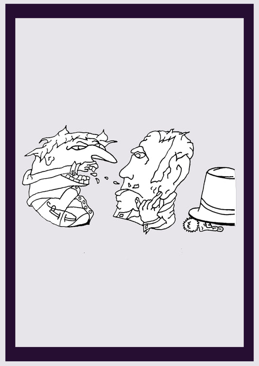 MOI OU VOUS. Imprimer. Édition ouverte. Premiers dessins de l'artiste. Redimensionné numériquement. (Réf.Og. SOR030V01. Premiers dessins. Stylo sur papier)