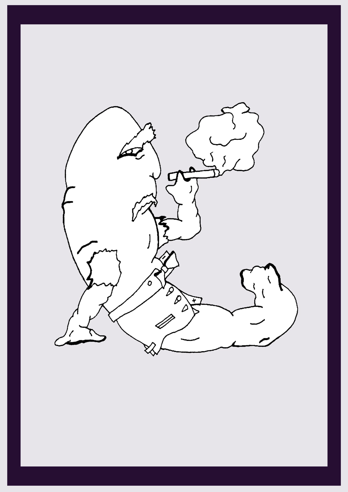 BOXEUR MORSE. Imprimer. Édition ouverte. Premiers dessins de l'artiste. Redimensionné numériquement. (Réf.Og. SOR104V01. Premiers dessins. Stylo sur papier)