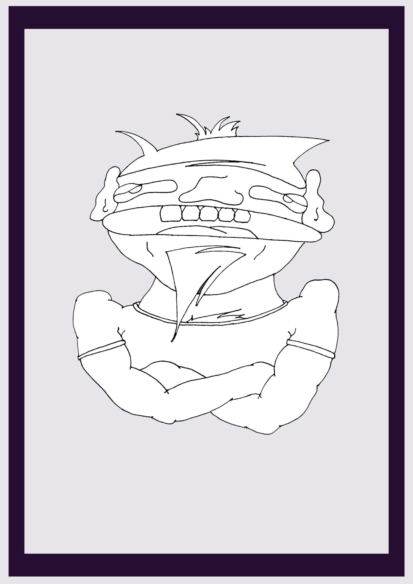 Impression d'HOMME MUSCLÉ. Édition ouverte. Premiers dessins de l'artiste. Redimensionné numériquement. (Réf.Og. SOR107V01. Premiers dessins. Stylo sur papier)