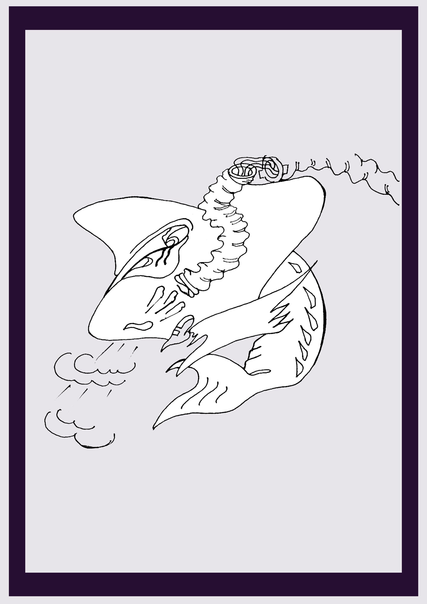 PAS DE REQUIN. Imprimer. Édition ouverte. Premiers dessins de l'artiste. Redimensionné numériquement. (Réf.Og. SOR153V01. Premiers dessins. Stylo sur papier)