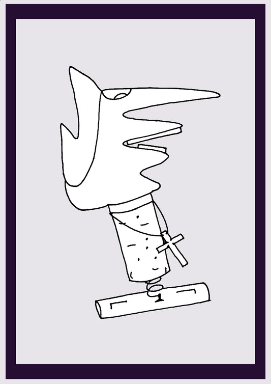 NONNE LIÈGE. Imprimer. Édition ouverte. Premiers dessins de l'artiste. Redimensionné numériquement. (Réf.Og. SOR110V01. Premiers dessins. Stylo sur papier)