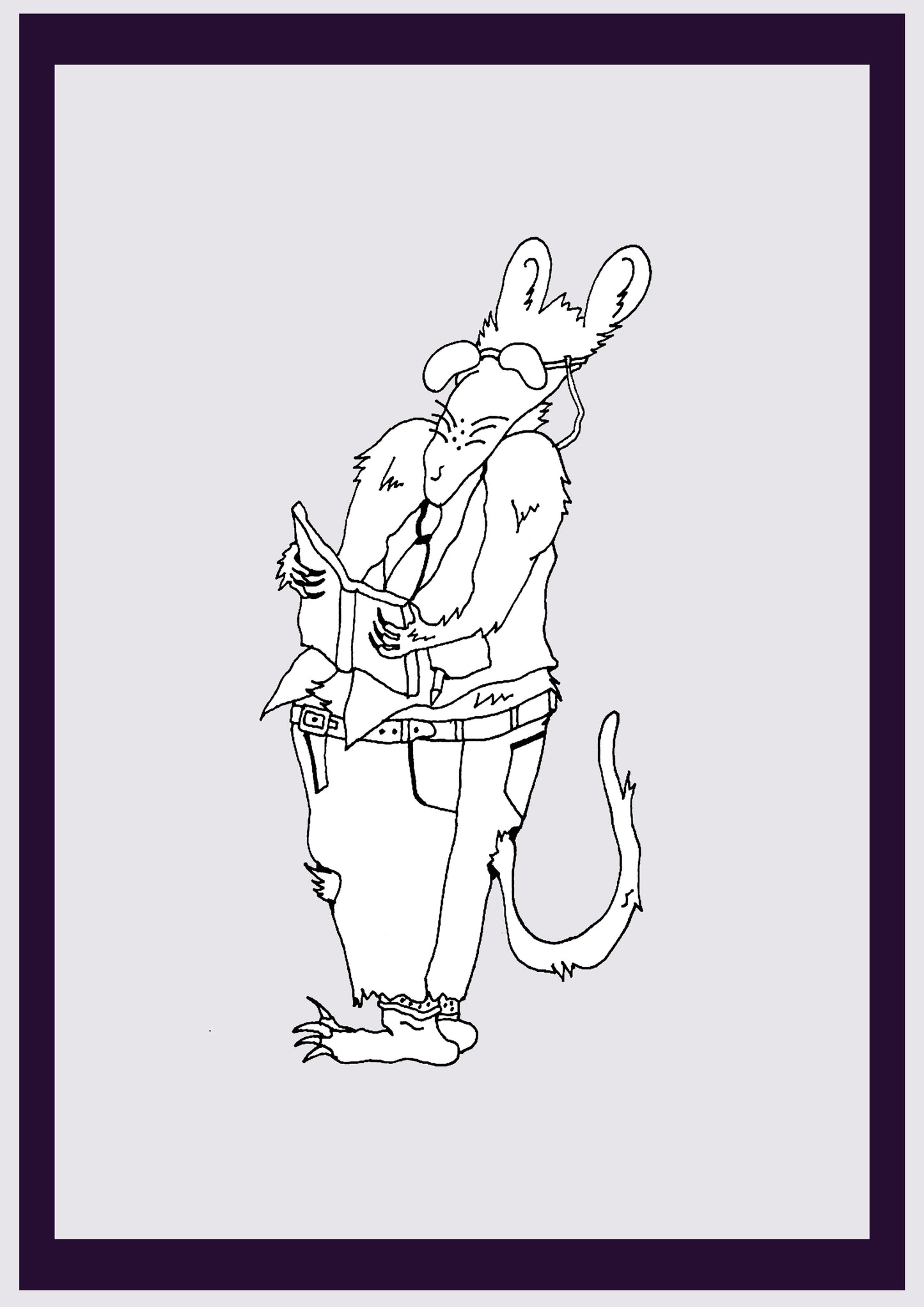 RAT PROFESSOR. Print. Open edition. Artist's first drawings. Digitally resized. (Ref.Og. SOR116V01. First Drawings. Pen-on-paper)