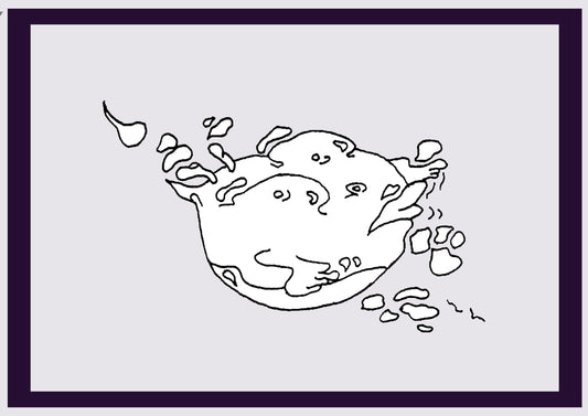 BULLE DE SALIVE. Imprimer. Édition ouverte. Premiers dessins de l'artiste. Redimensionné numériquement. (Réf.Og. SOR120V01. Premiers dessins. Stylo sur papier)