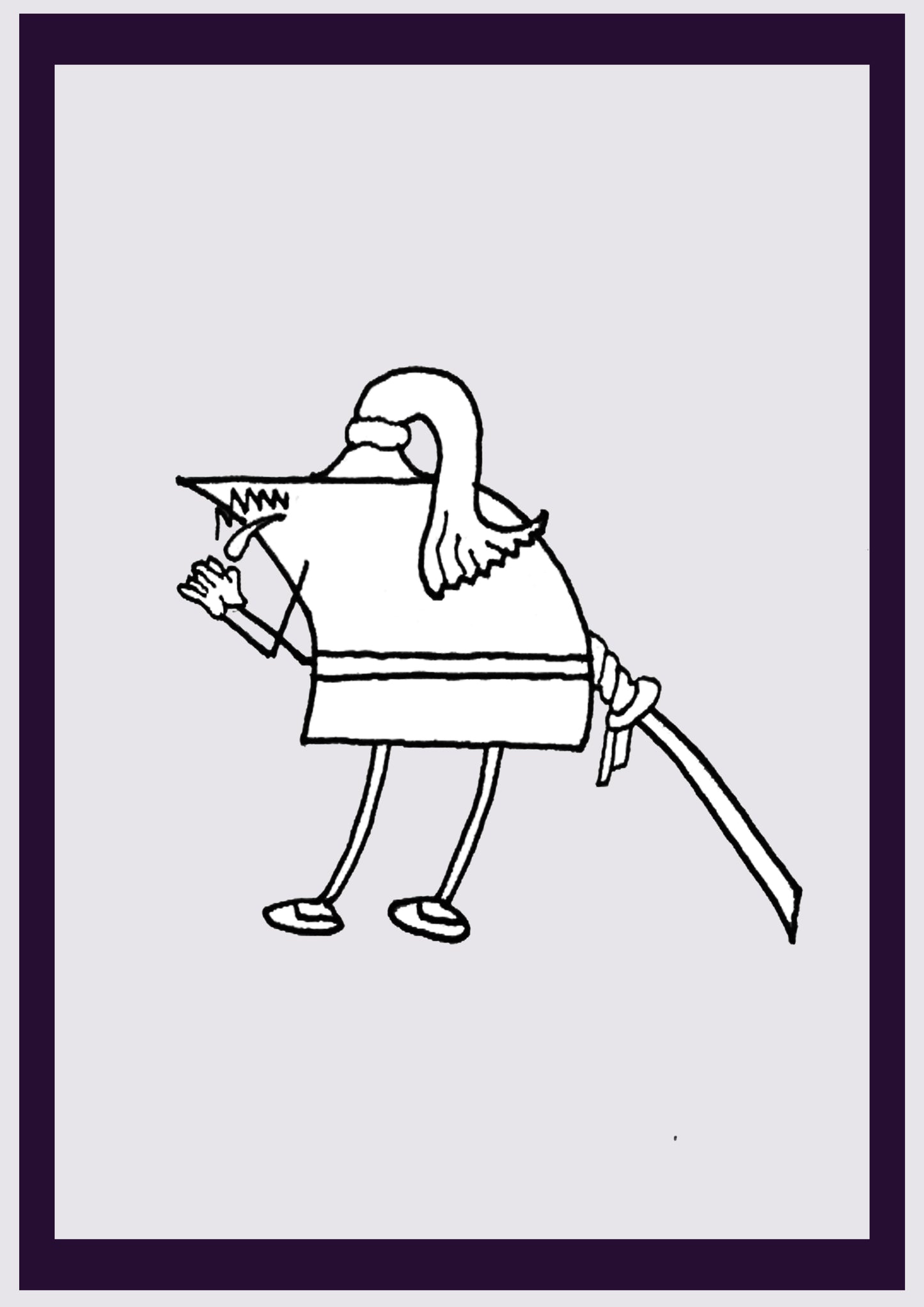 PAPIER SAMURAI. Imprimer. Édition ouverte. Premiers dessins de l'artiste. Redimensionné numériquement. (Réf.Og. SOR037V01. Premiers dessins. Stylo sur papier)