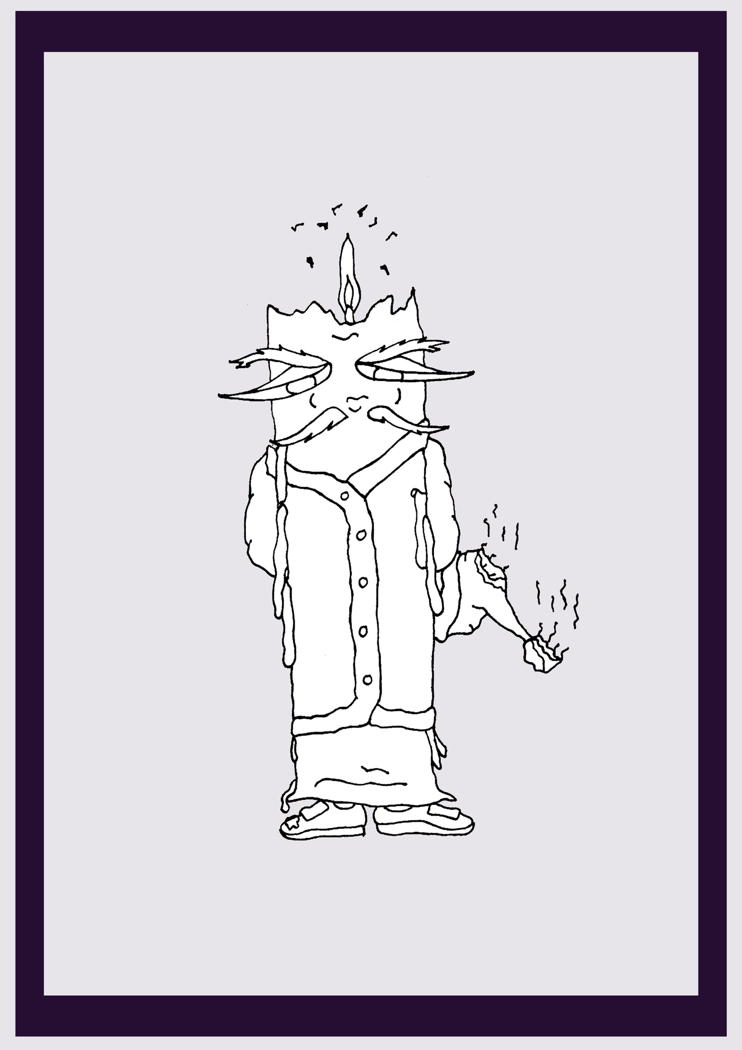 BOUGIE PÈRE NOËL. Imprimer. Édition ouverte. Premiers dessins de l'artiste. Redimensionné numériquement. (Réf.Og. SOR121V01. Premiers dessins. Stylo sur papier)