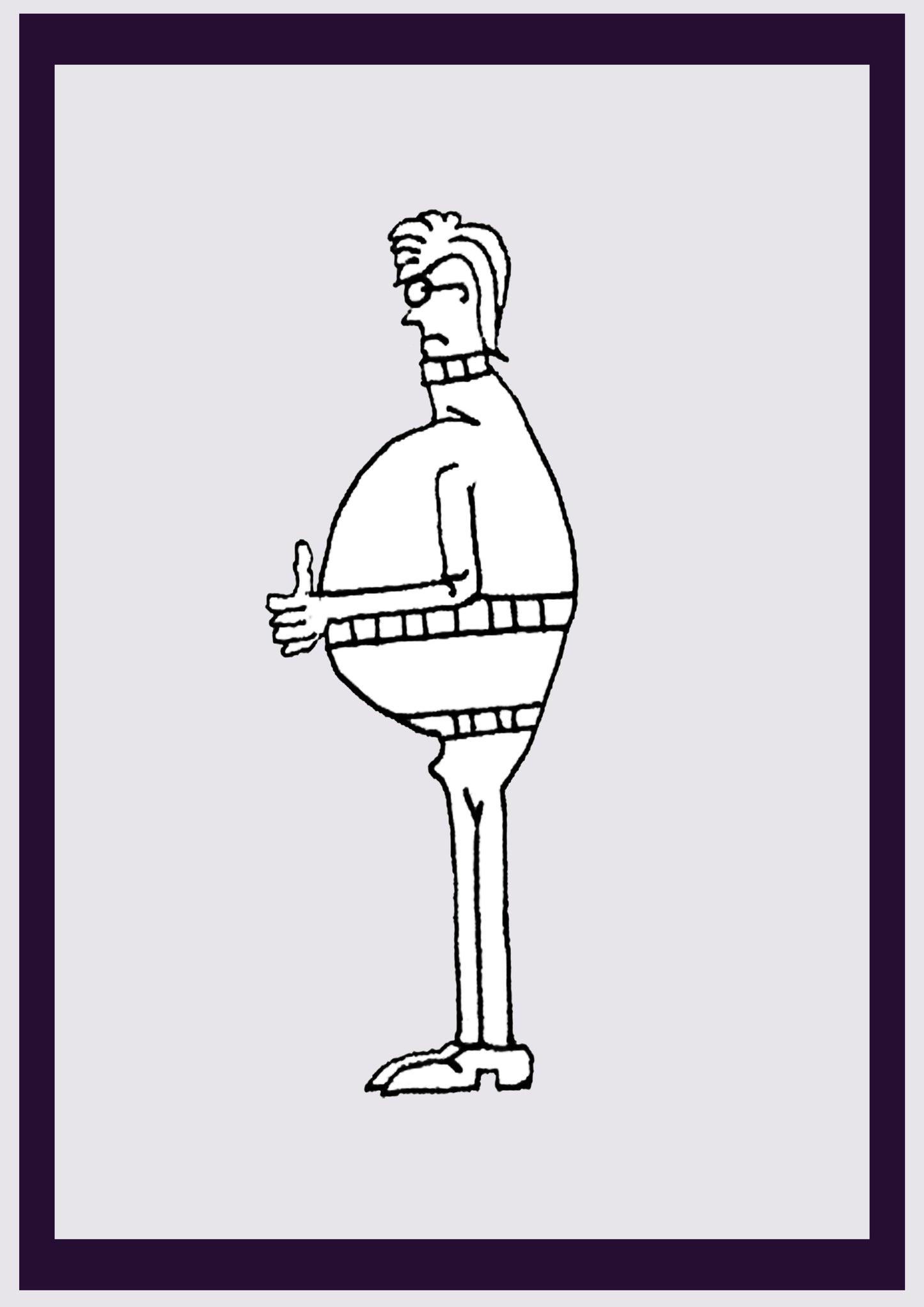 HOMME SÉRIEUX. Imprimer. Édition ouverte. Premiers dessins de l'artiste. Redimensionné numériquement. (Réf.Og. SOR122V01. Premiers dessins. Stylo sur papier)